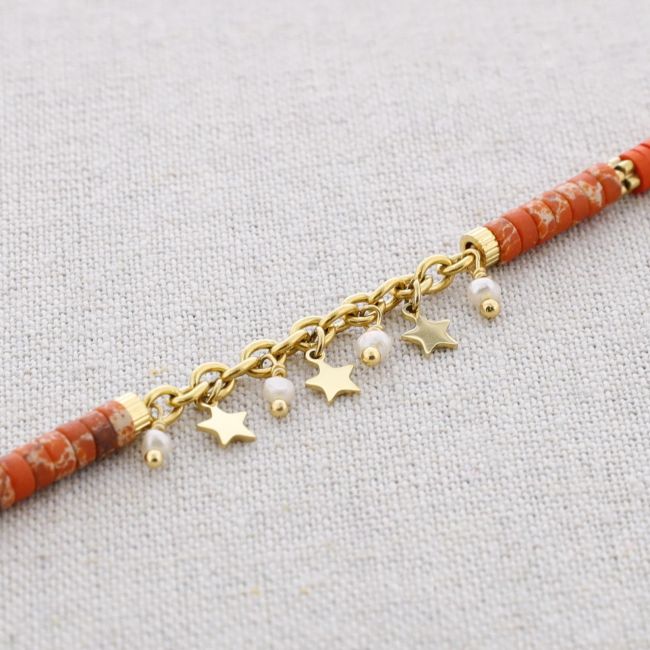 GARGANTILLA ACERO FIMO PIEDRAS COLGANTES ESTRELLITAS