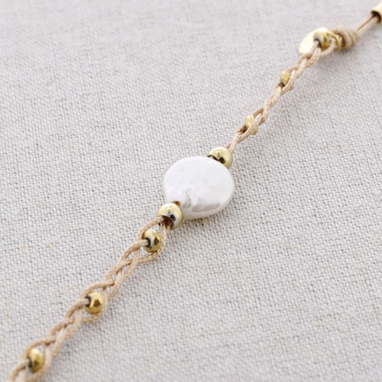 PULSERA ACERO TRENZADO PERLA CULTIVADA