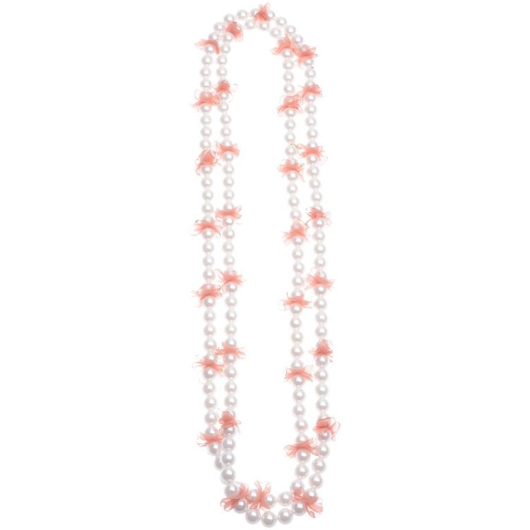IMI LONG NECKLACE. FABRIC DECORATION PEARL