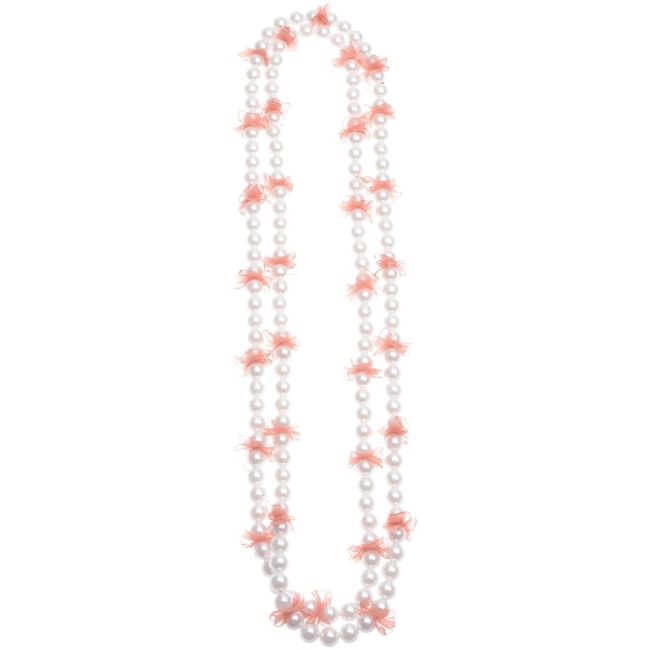 IMI LONG NECKLACE. FABRIC DECORATION PEARL