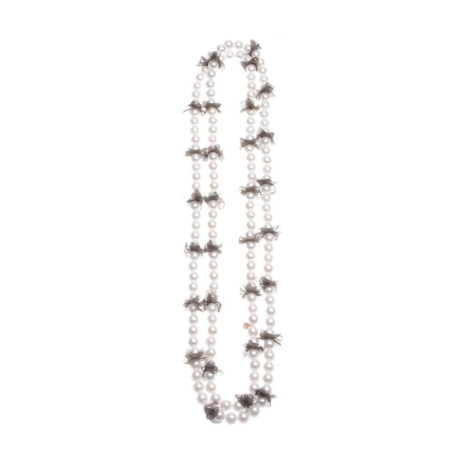 COLLAR LARGO IMI. PERLA ADORNO TELA