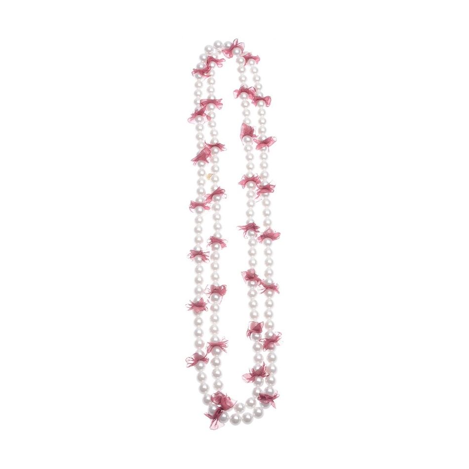IMI LONG NECKLACE. FABRIC DECORATION PEARL