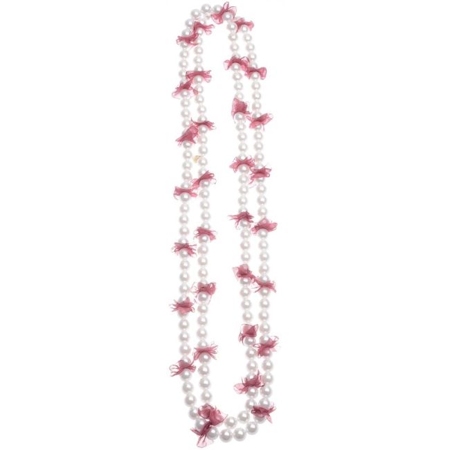 IMI LONG NECKLACE. FABRIC DECORATION PEARL