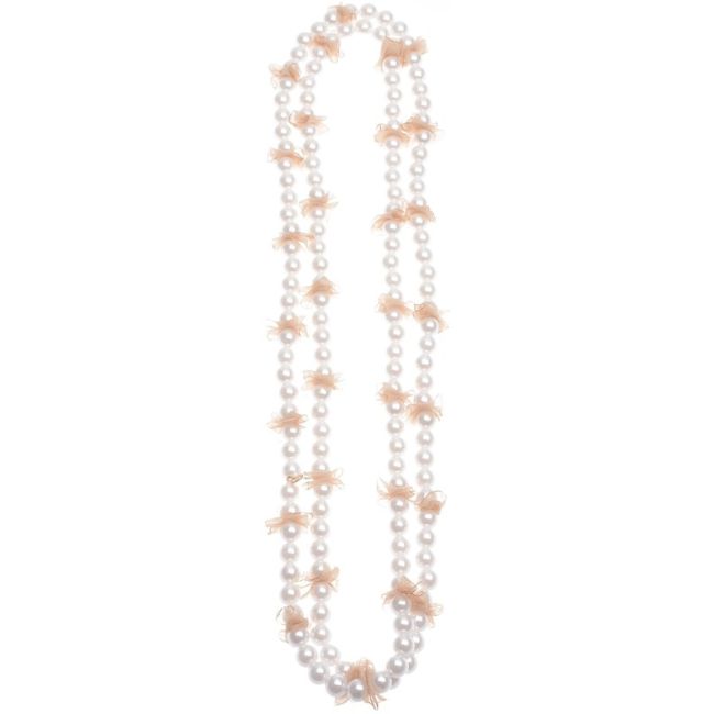 IMI LONG NECKLACE. FABRIC DECORATION PEARL