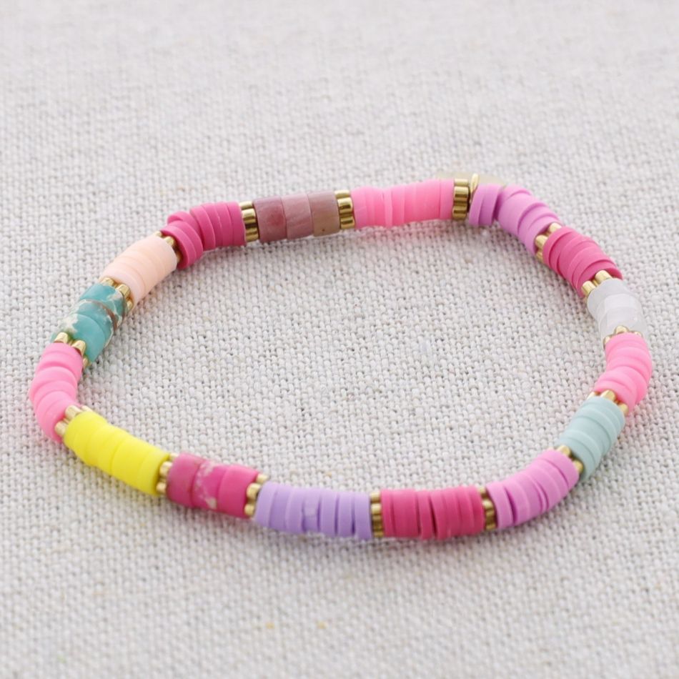 PULSERA ACERO FIMO COLORES