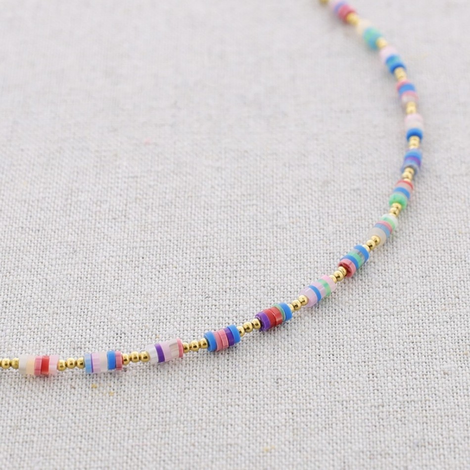 STEEL ANKLE BRACELET FIMO COLORS