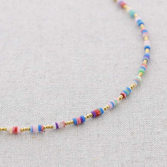 STEEL ANKLE BRACELET FIMO COLORS