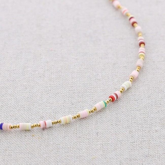 STEEL ANKLE BRACELET FIMO COLORS
