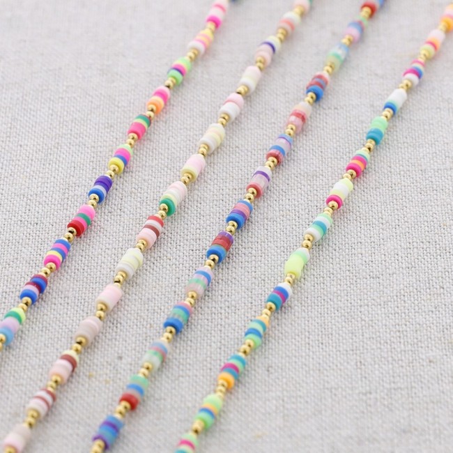 STEEL ANKLE BRACELET FIMO COLORS