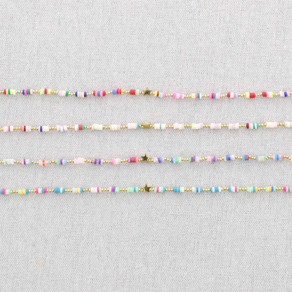 FIMO STEEL SHORT NECKLACE STAR COLORS
