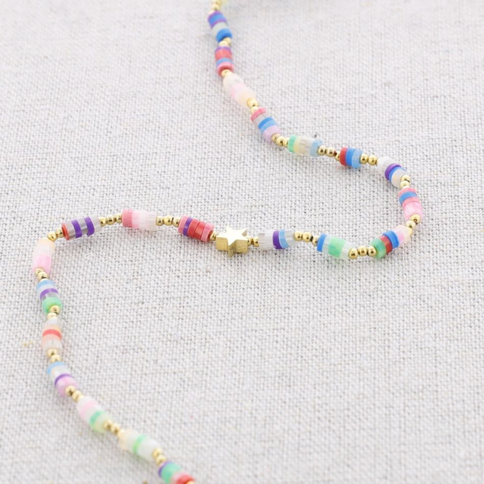 FIMO STEEL SHORT NECKLACE STAR COLORS