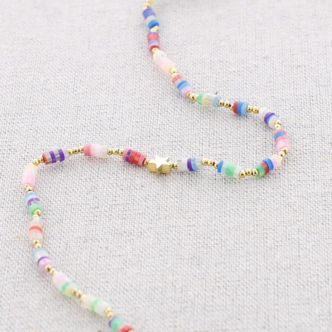 FIMO STEEL SHORT NECKLACE STAR COLORS