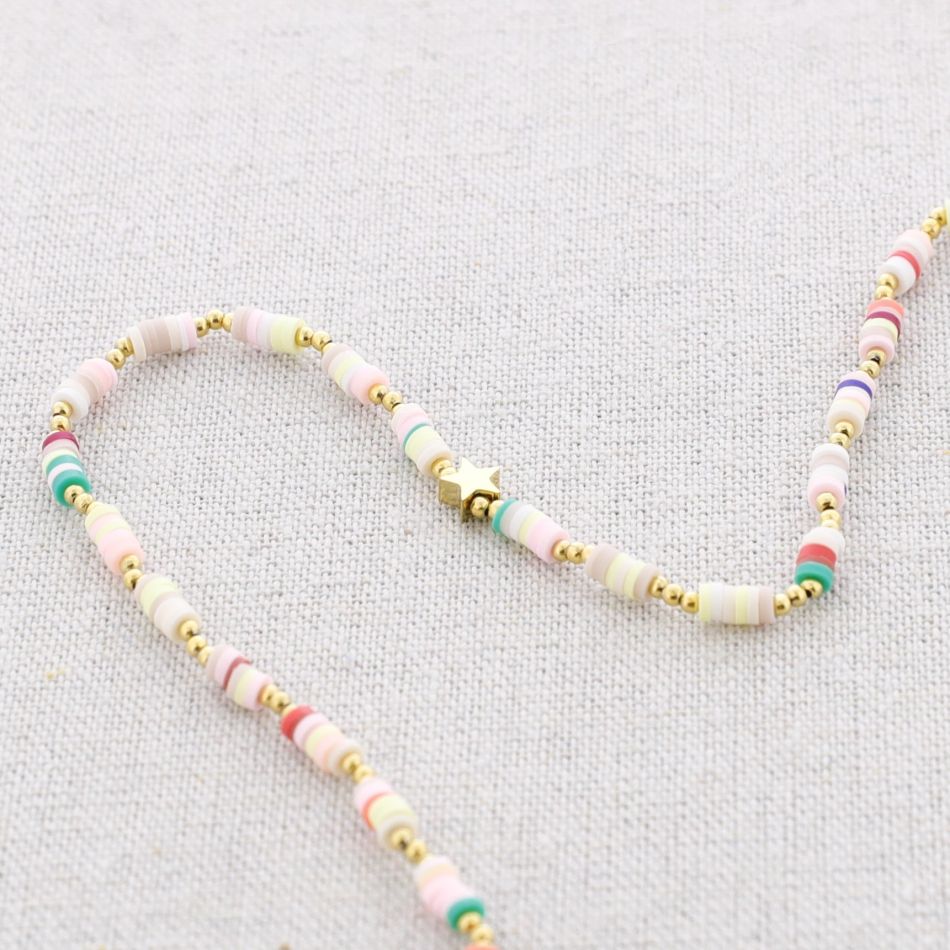 FIMO STEEL SHORT NECKLACE STAR COLORS