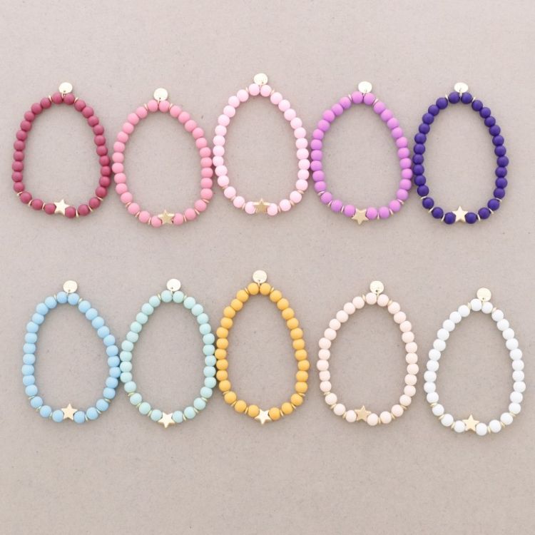 PULSERA ELÁSTICA BOLAS FACETADAS ESTRELLA 2