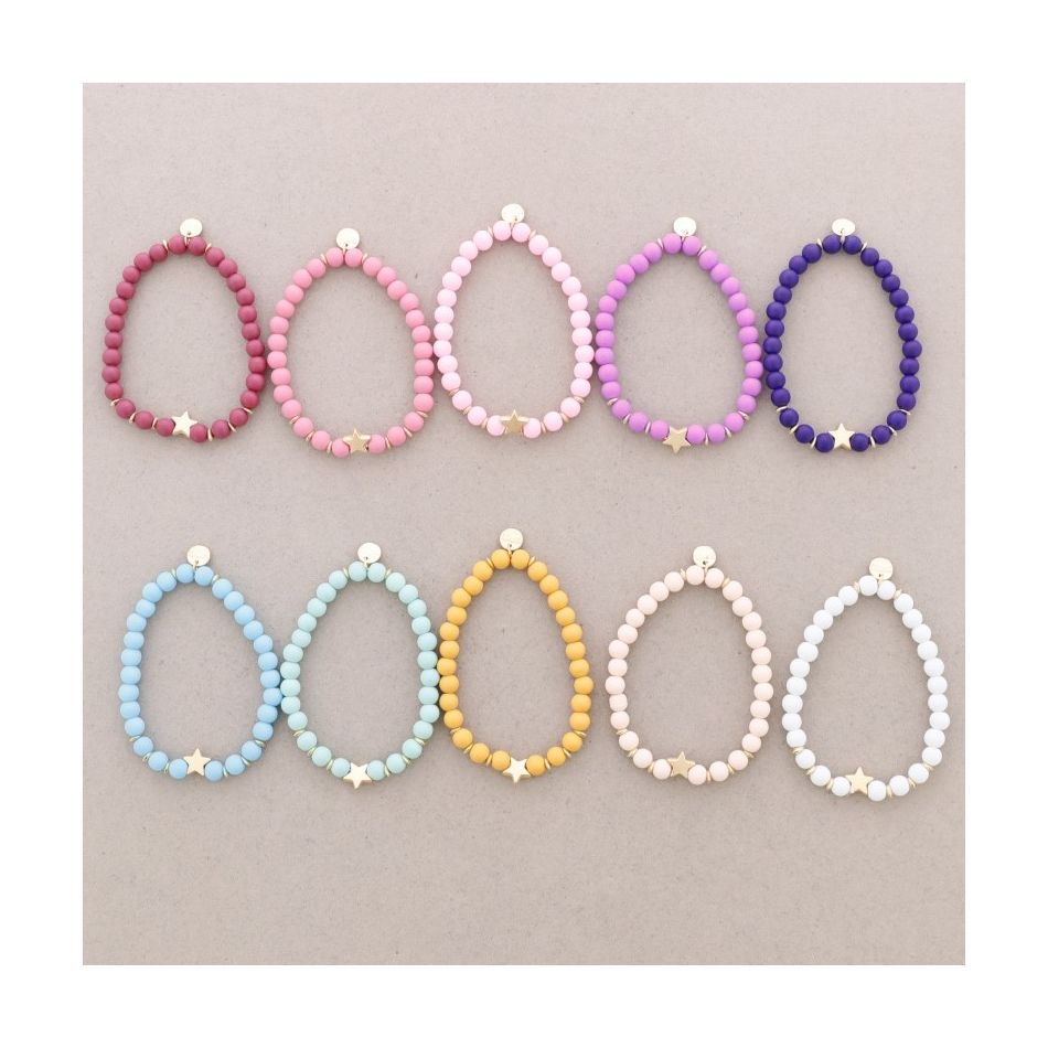 PULSERA ELÁSTICA BOLAS FACETADAS ESTRELLA