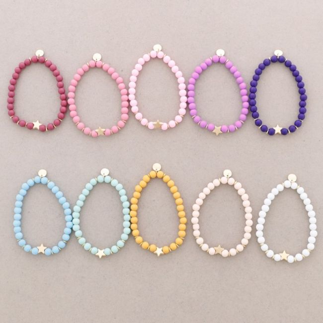 PULSERA ELÁSTICA BOLAS FACETADAS ESTRELLA