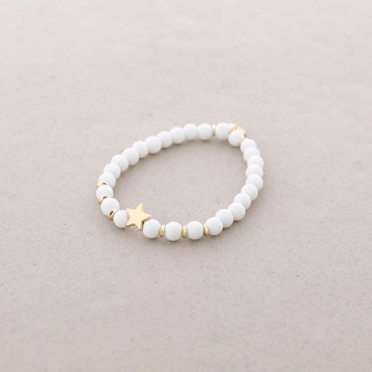PULSERA ELÁSTICA BOLAS FACETADAS ESTRELLA