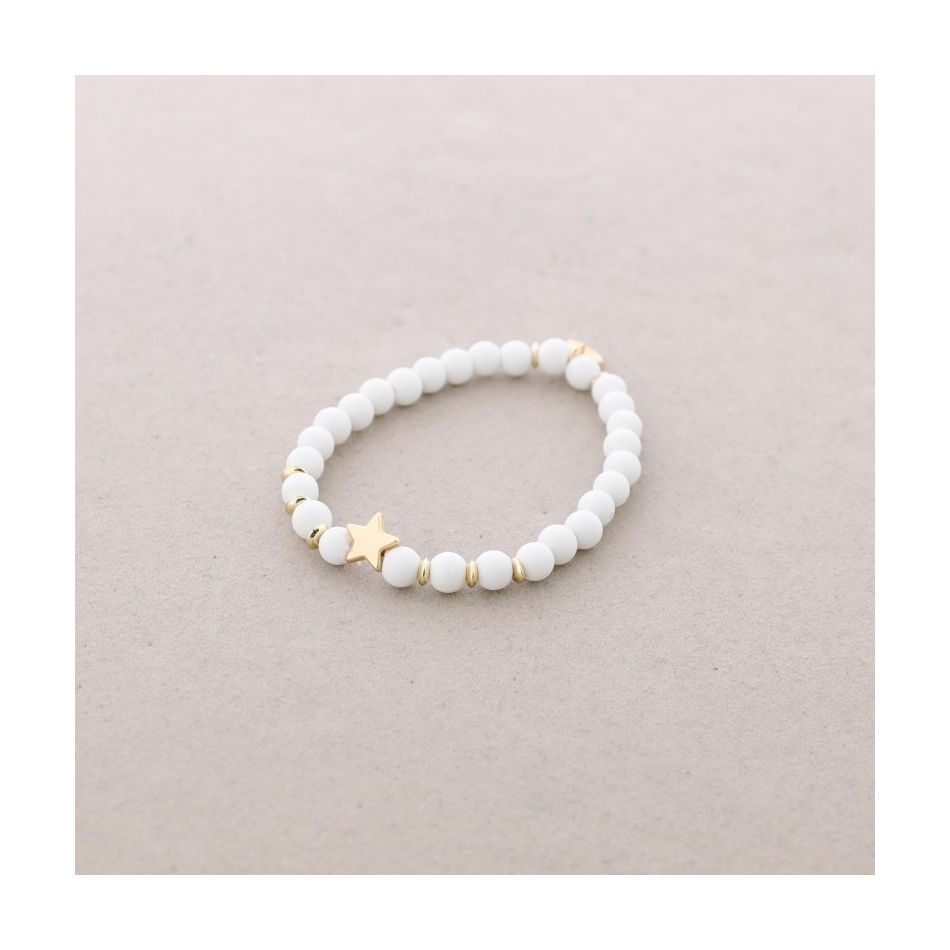 PULSERA ELÁSTICA BOLAS FACETADAS ESTRELLA