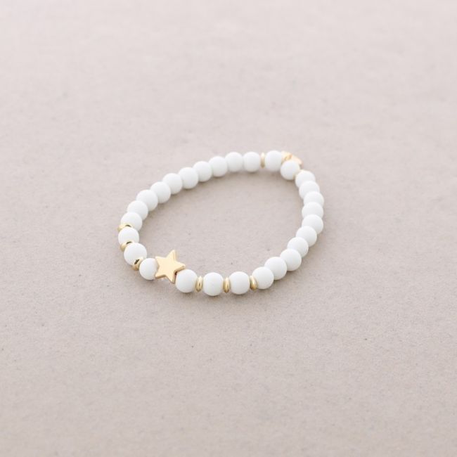 PULSERA ELÁSTICA BOLAS FACETADAS ESTRELLA
