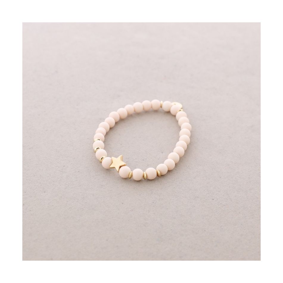 PULSERA ELÁSTICA BOLAS FACETADAS ESTRELLA