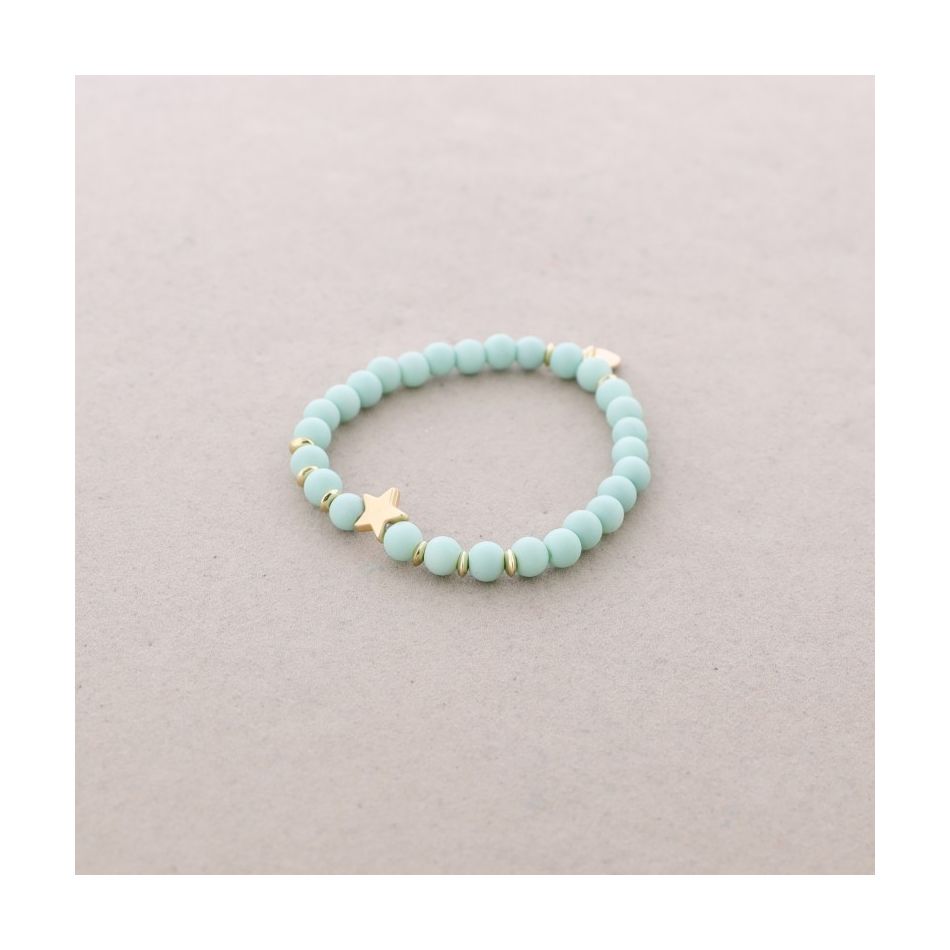 PULSERA ELÁSTICA BOLAS FACETADAS ESTRELLA