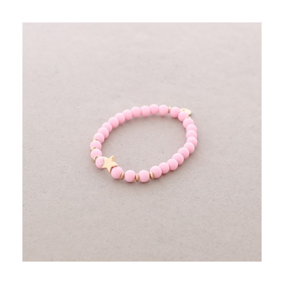 PULSERA ELÁSTICA BOLAS FACETADAS ESTRELLA