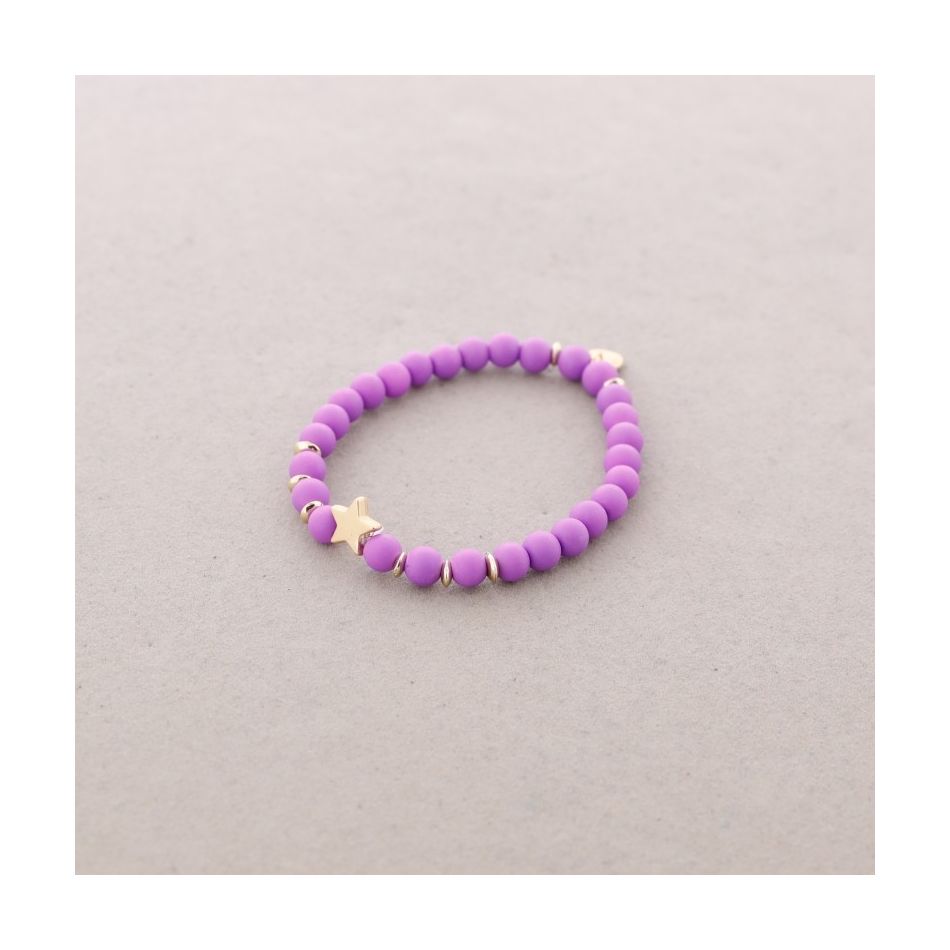 PULSERA ELÁSTICA BOLAS FACETADAS ESTRELLA