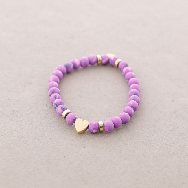 PULSERA ELÁSTICA BOLAS CORAZÓN