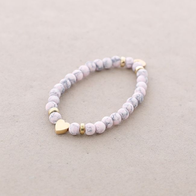 PULSERA ELÁSTICA BOLAS CORAZÓN