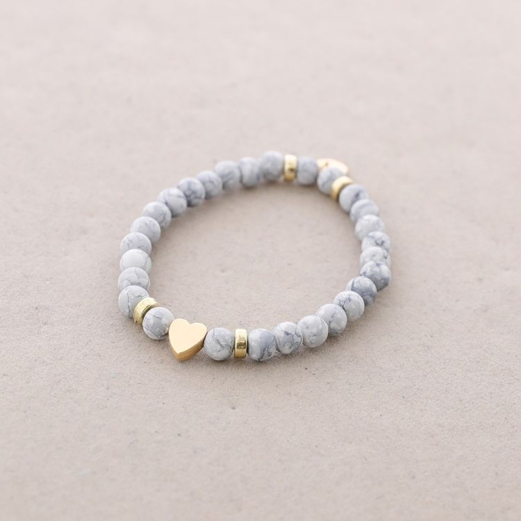 PULSERA ELÁSTICA BOLAS CORAZÓN 2