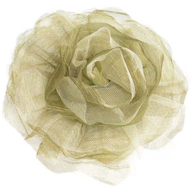 BROCHE FLOR ACABADO METALICO 14CM