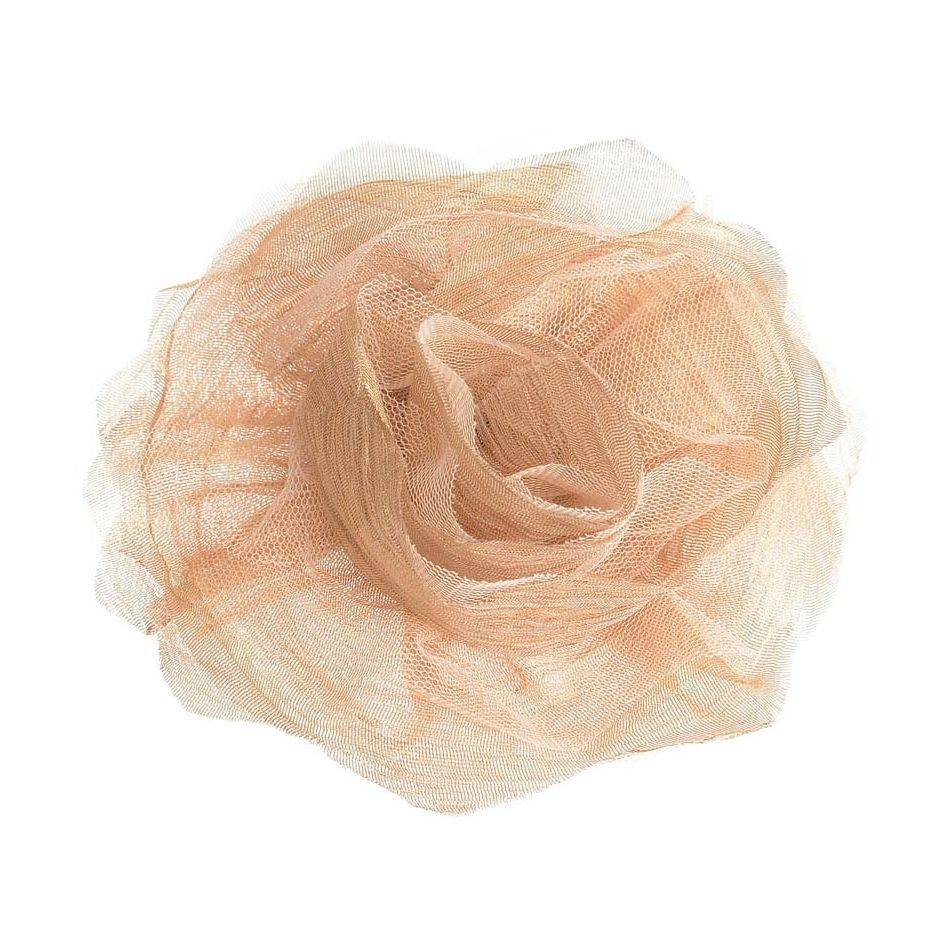 BROCHE FLOR ACABADO METALICO 14CM