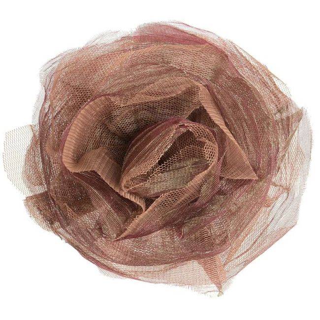 BROCHE FLOR ACABADO METALICO 14CM