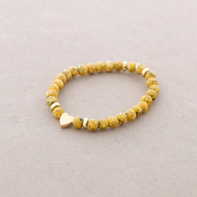 PULSERA ELÁSTICA BOLAS CORAZÓN