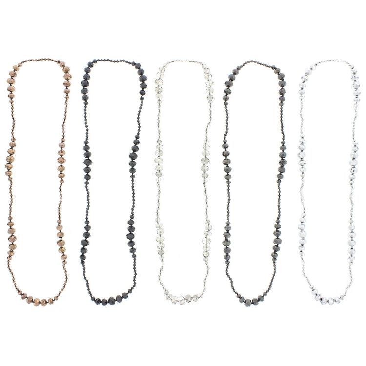 LONG NECKLACE WITH FACETED CRYSTALS 2