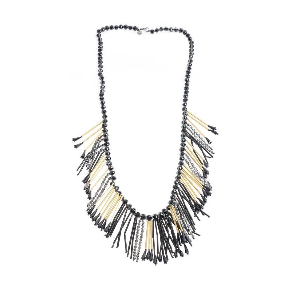 COLLAR LARGO COLG. FLECO CUENTAS