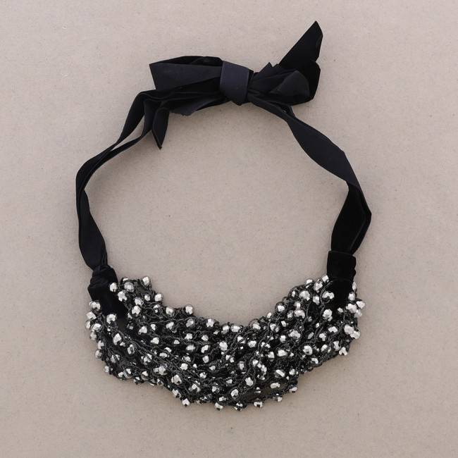 CRYSTAL SHORT NECKLACE WITH CROCHET