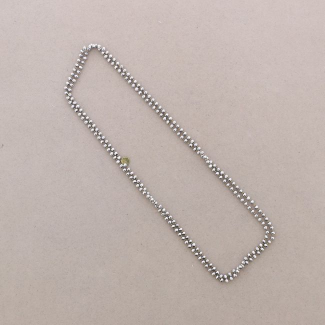 LONG NECKLACE WITH FACETED CRYSTALS 1.2M
