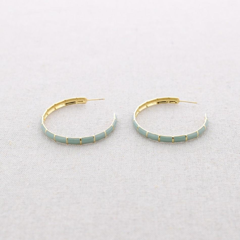 PENDIENTES ACERO ARO ESMALTE 5CM