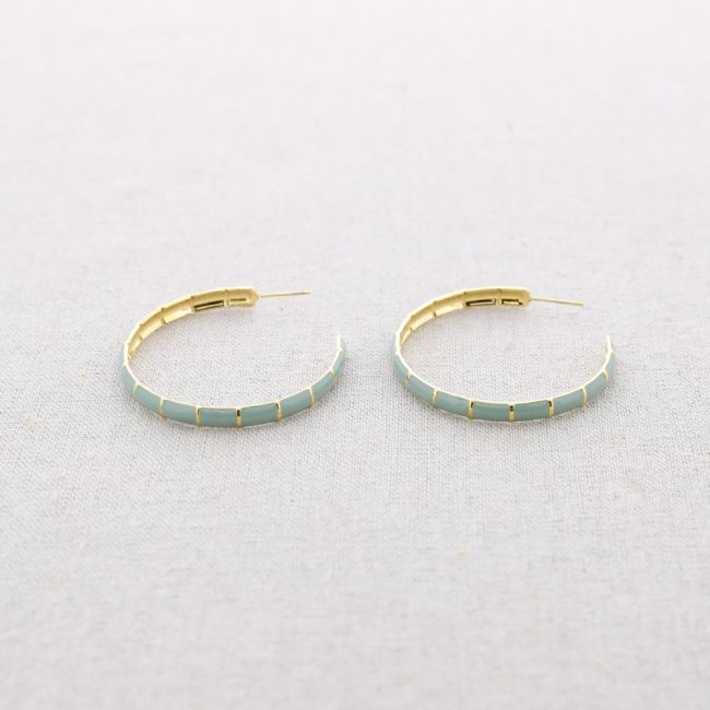 PENDIENTES ACERO ARO ESMALTE 5CM