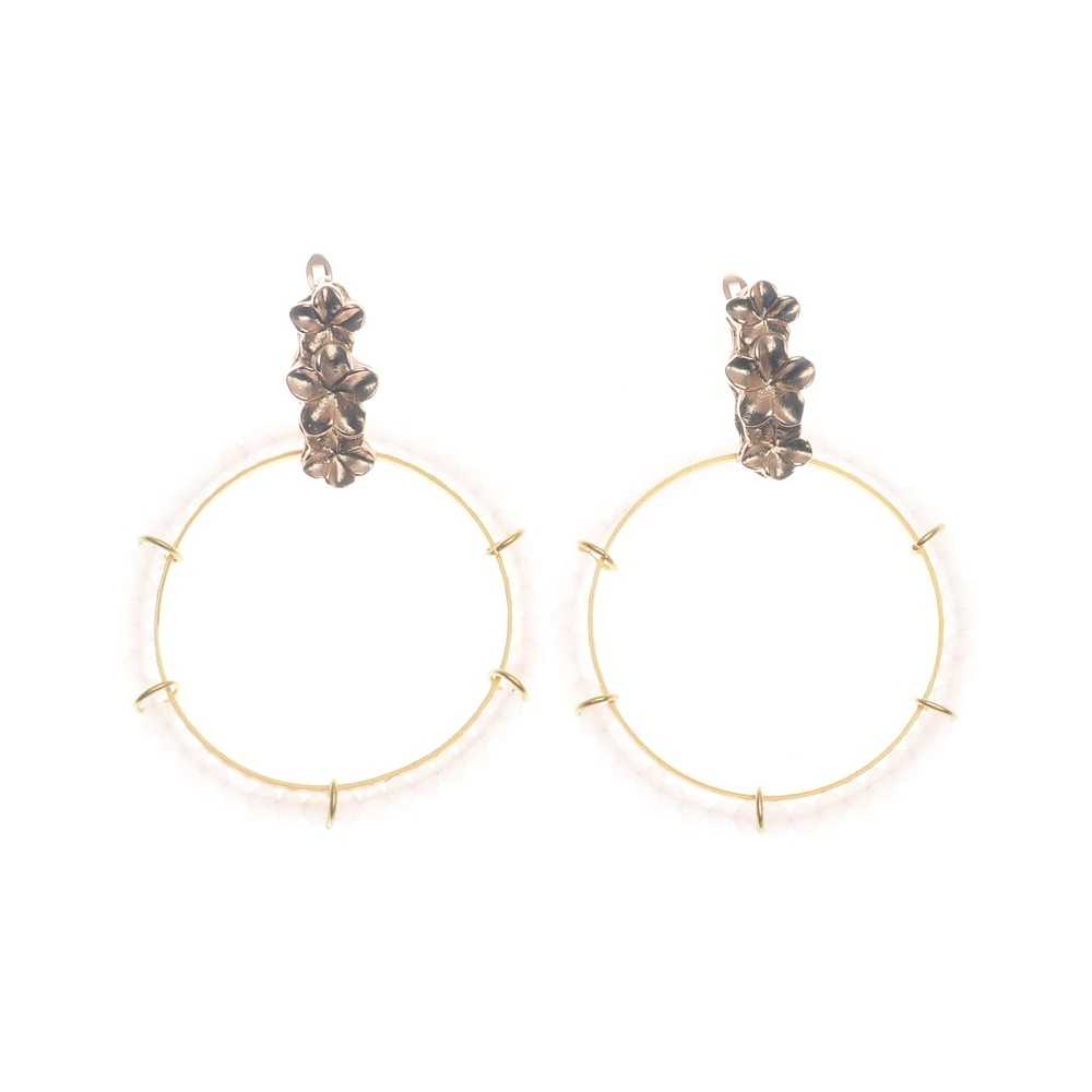 METAL HOOP EARRINGS WITH FACETED CRYSTALS