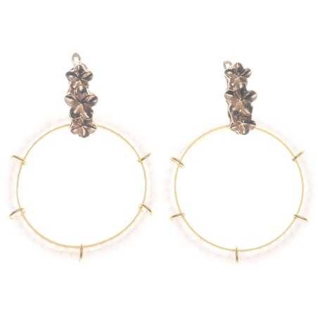 METAL HOOP EARRINGS WITH FACETED CRYSTALS