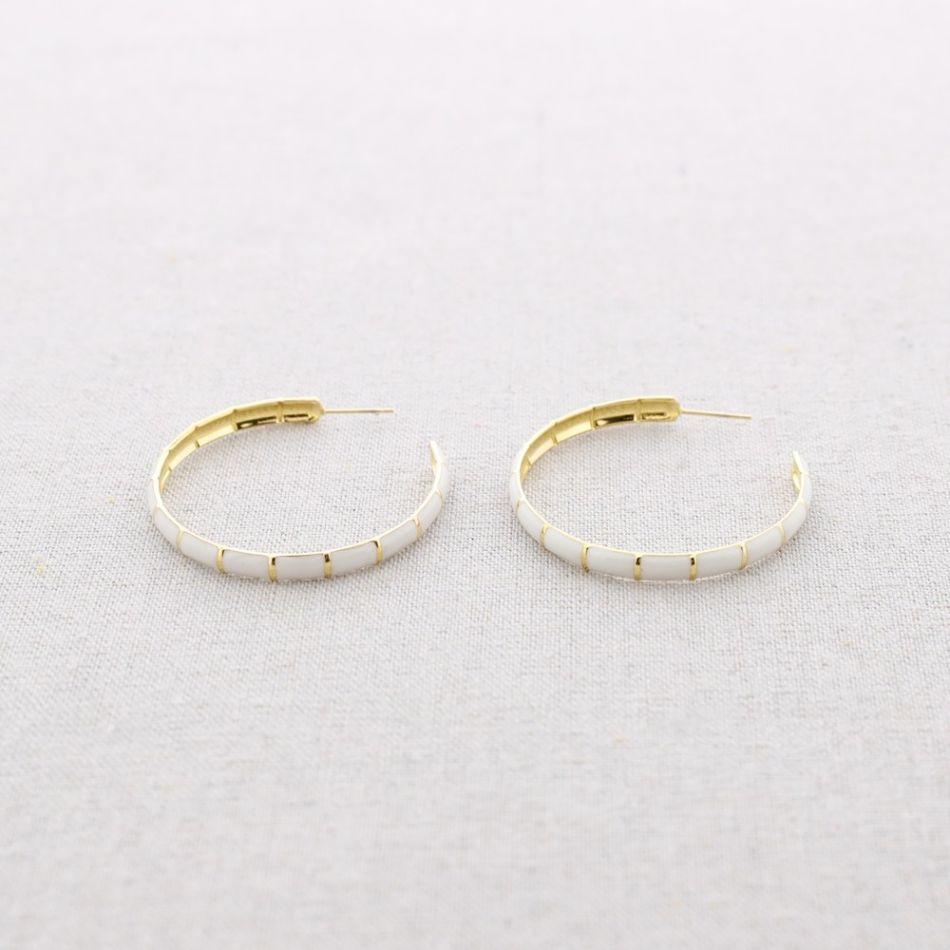 PENDIENTES ACERO ARO ESMALTE 5CM