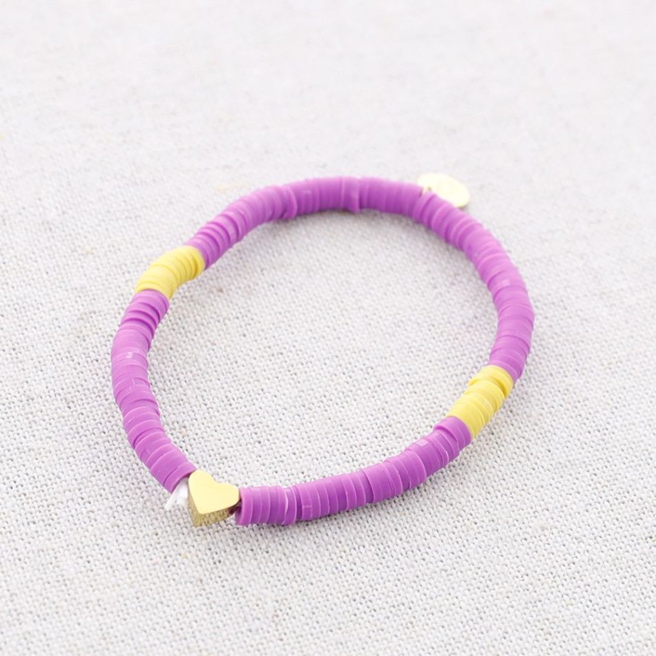 HEART FIMO STEEL BRACELET