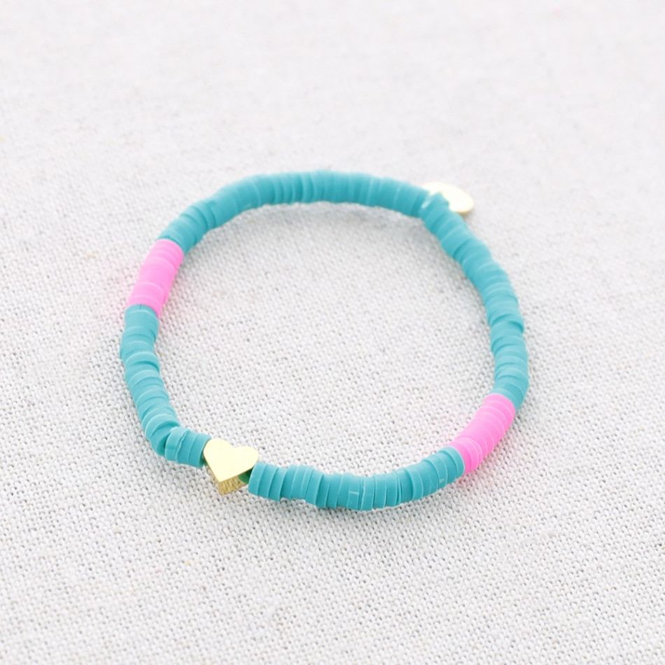 HEART FIMO STEEL BRACELET