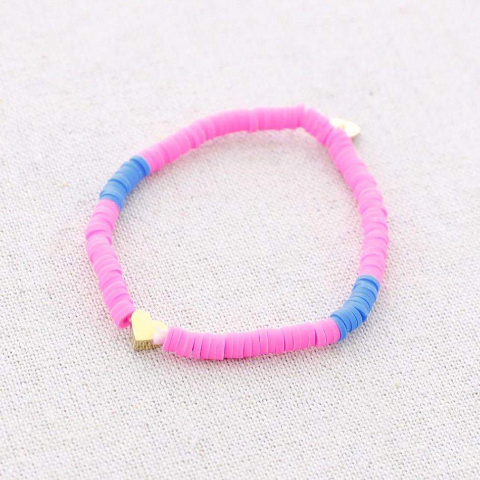 HEART FIMO STEEL BRACELET