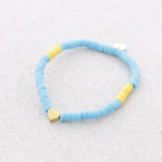 PULSERA ACERO FIMO CORAZÓN