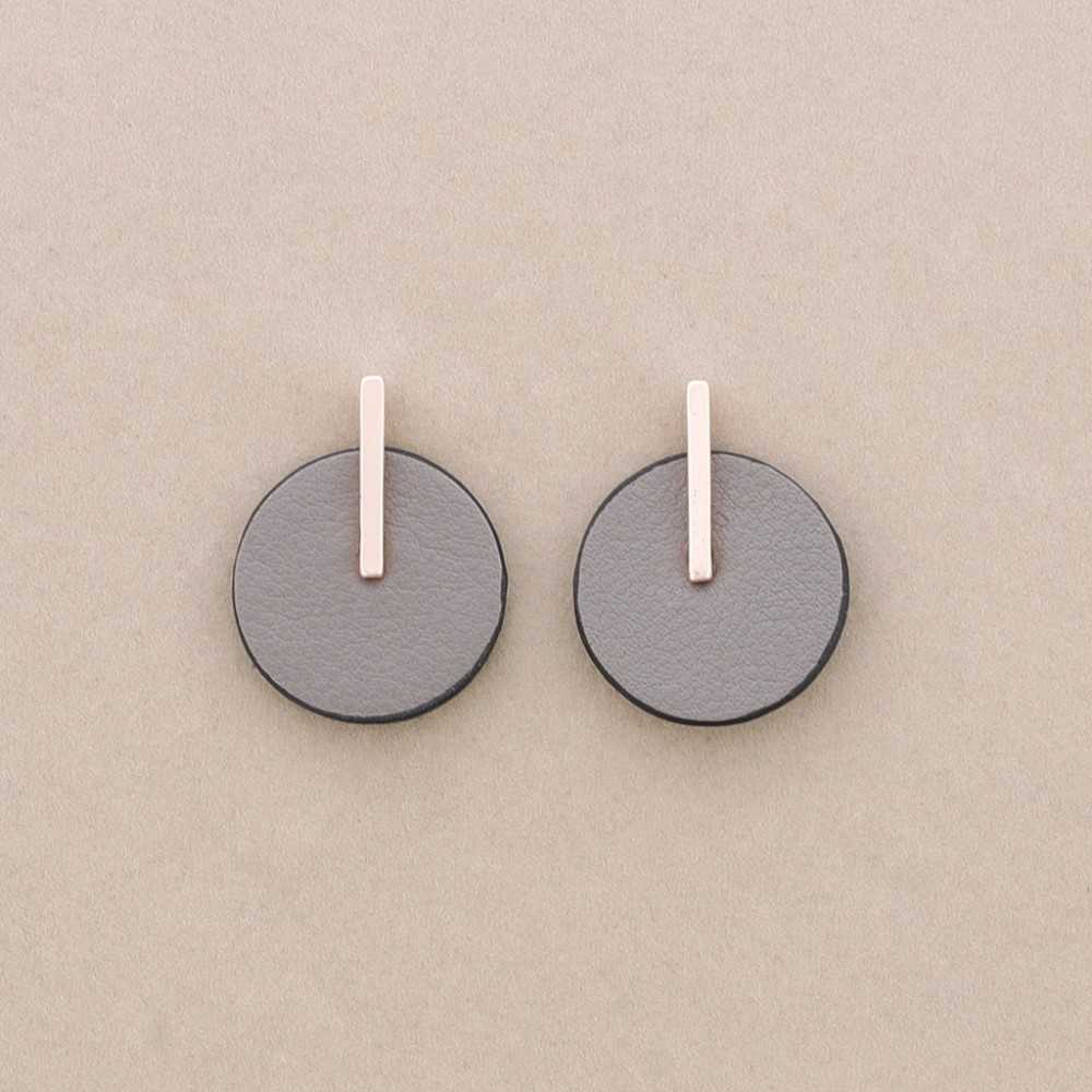 METAL LEATHER EARRINGS