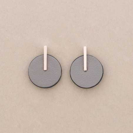 METAL LEATHER EARRINGS