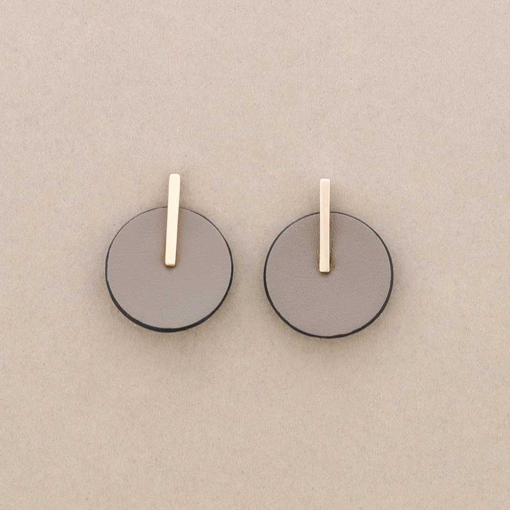 METAL LEATHER EARRINGS